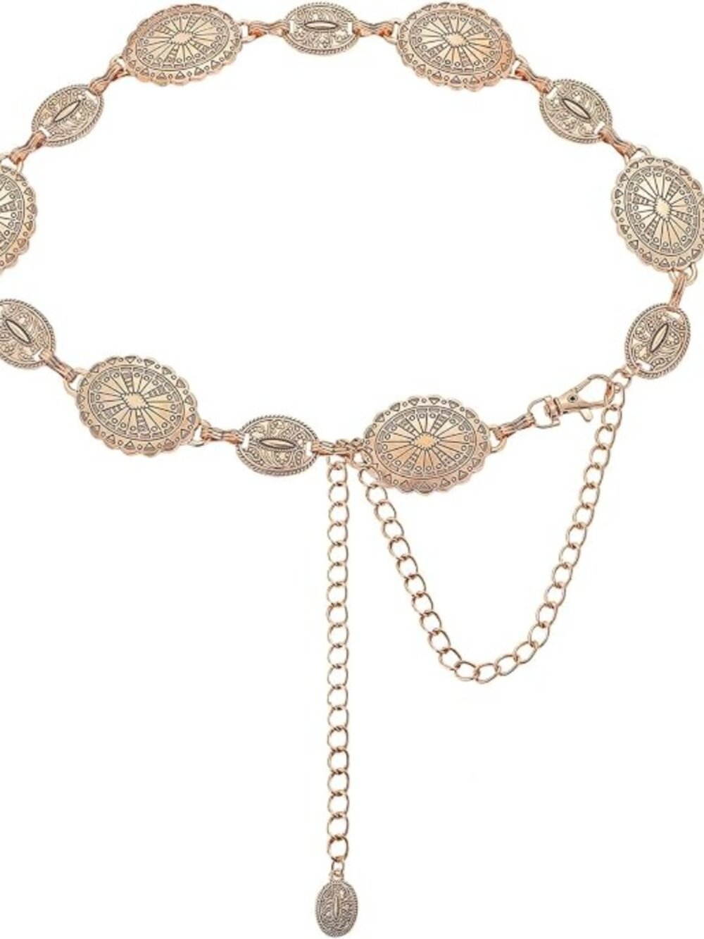 Western Belts for Woman Cowgirl Adjustable Metal Concho Chain Belts for Dresses